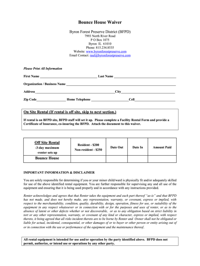 Bounce House Waiver Fill Out Sign Online DocHub Fillable Form 2023