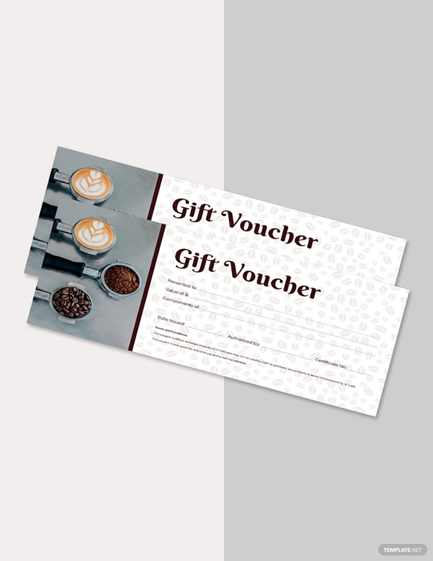 Cafe Gift Voucher Template Illustrator Word Apple Pages PSD Publisher Template