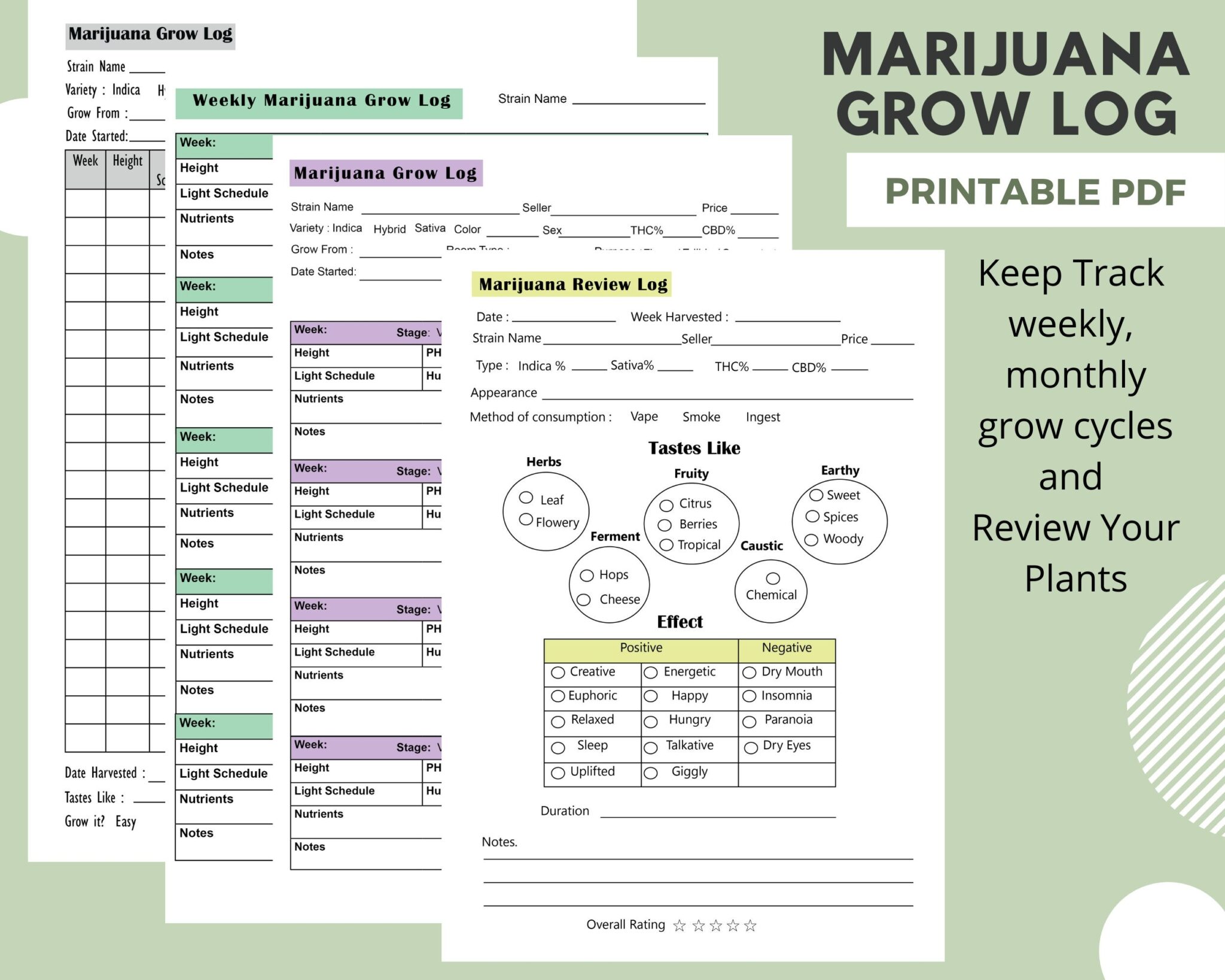 Printable Grow Journal Template Fillable Form 2024