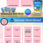 Capri Sun Labels Juice Labels Capri Sun Template Capri Etsy Capri Sun Label Templates Labels