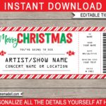 Christmas Concert Ticket Template Surprise Show Etsy de