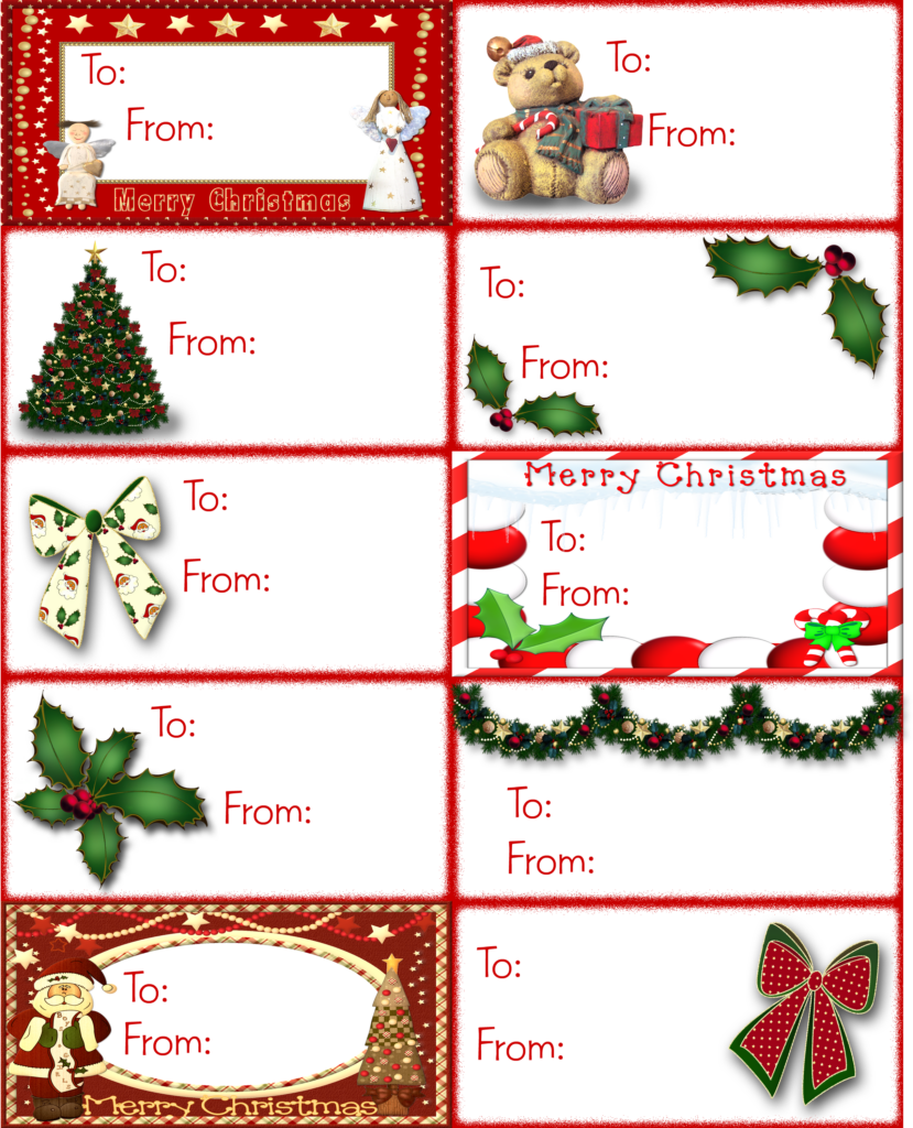 Free Printable Christmas Name Tags Templates