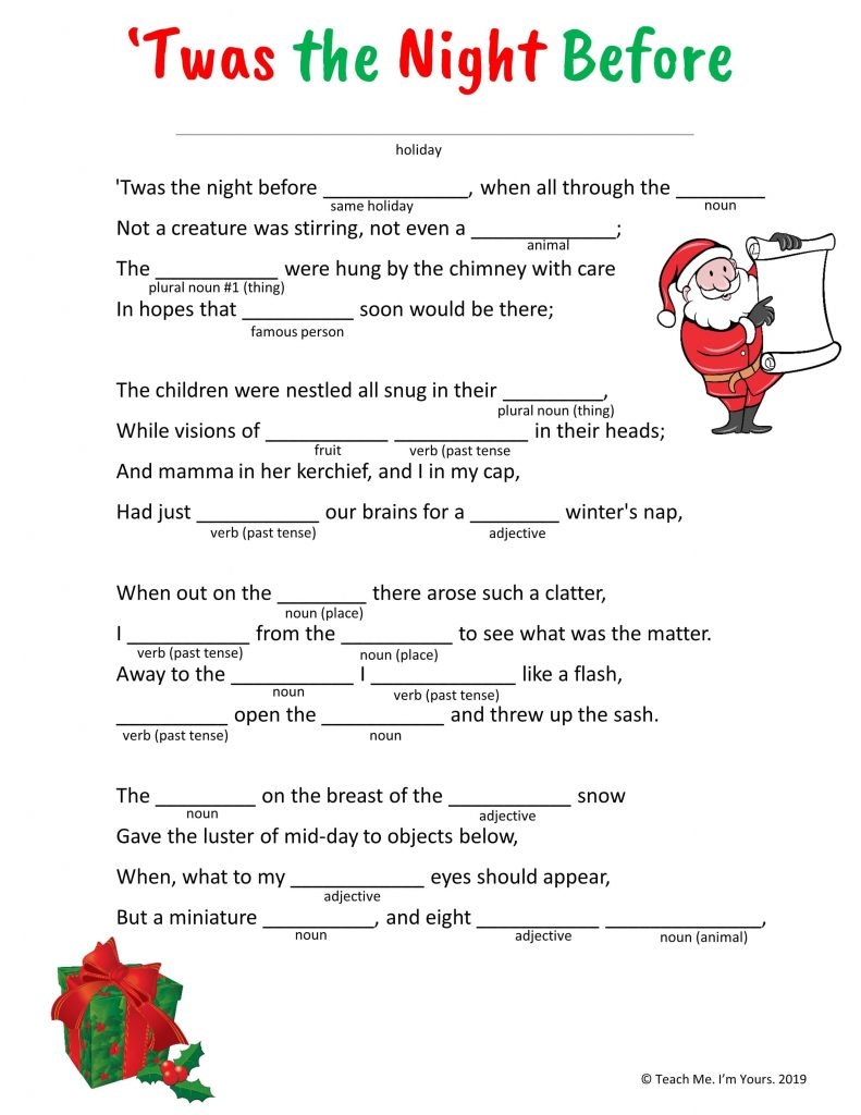 Free Printable Christmas Mad Libs For Kids