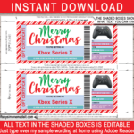 Christmas Xbox Series X Gift Certificate Template Gift Voucher Present