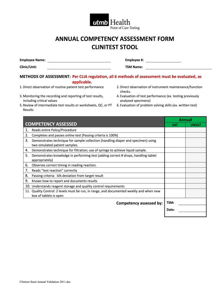 Clia Competency Assessment Printable Forms Fill Out Sign Online DocHub