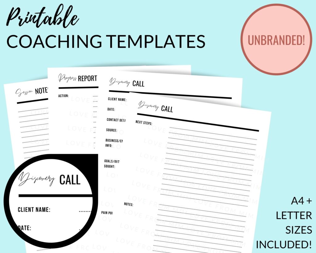 COACHING TEMPLATE Printable Coaching Discover Call Template Etsy de