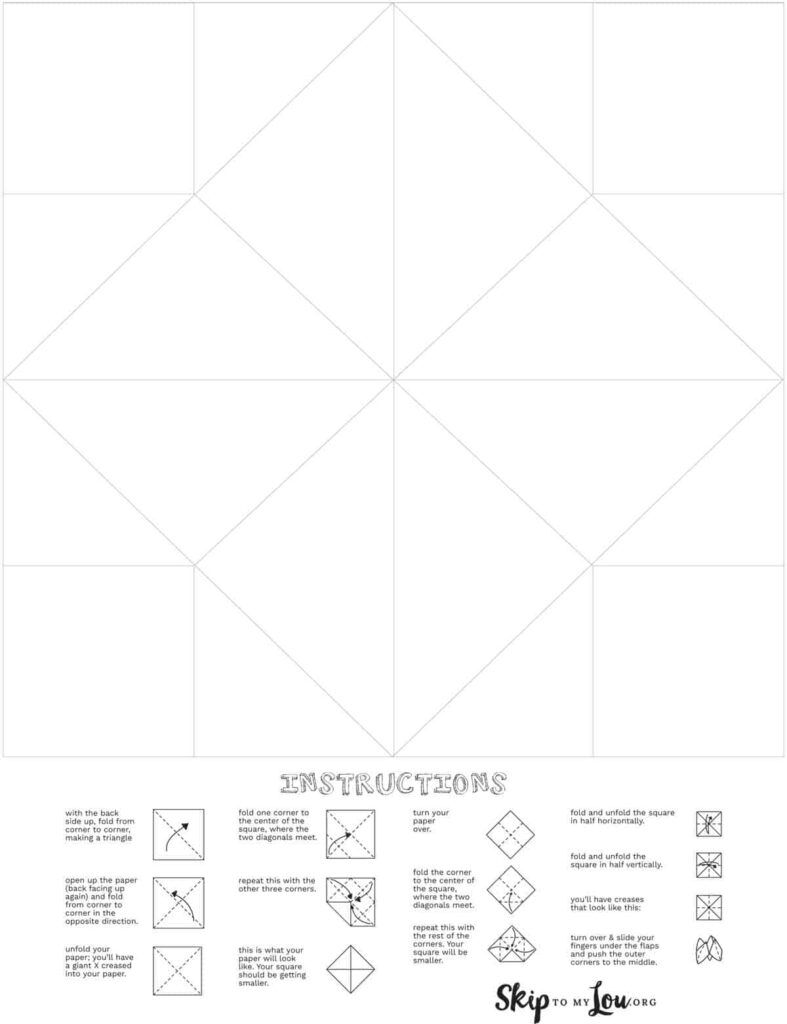 Printable Cootie Catcher Template