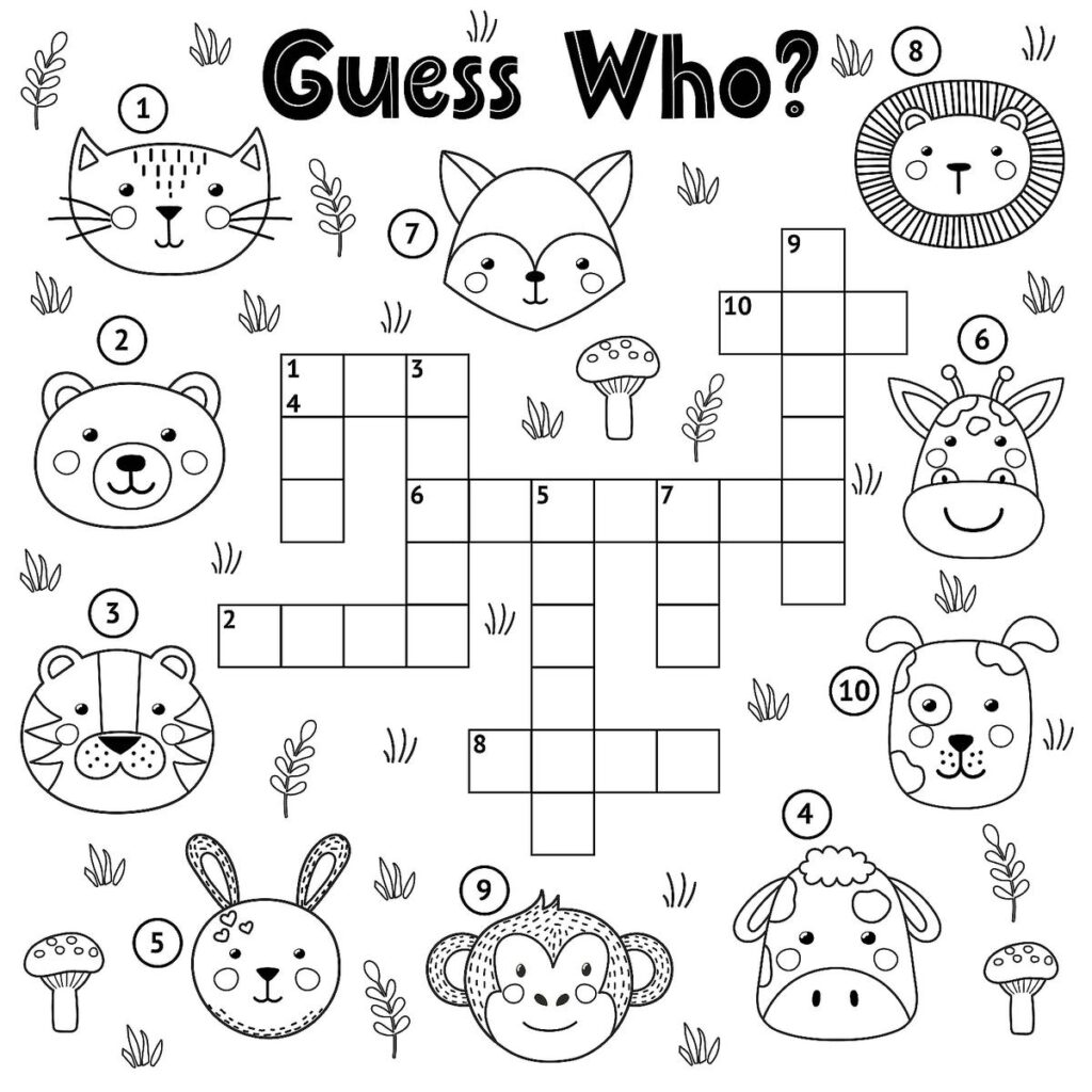 Crossword Puzzles For Kids Fun Free Printable Crossword Puzzle Coloring Page Activities For Children Printables 30Seconds Mom