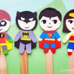 DC Superhero Paper Puppet Craft Free Printable Template Puppet Crafts Paper Puppets Craft Free