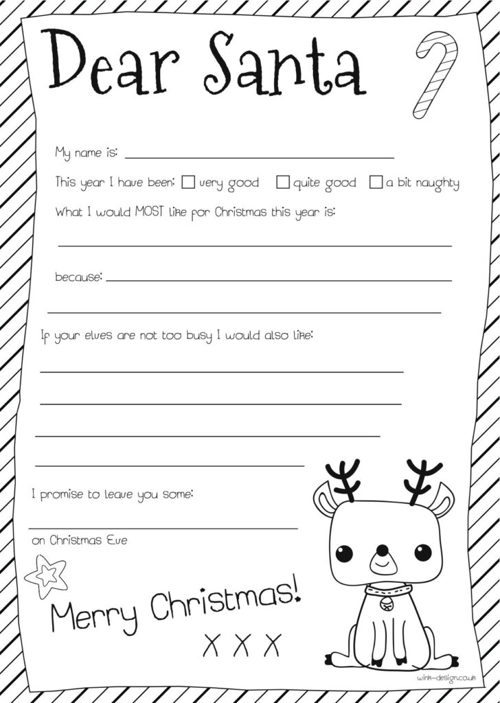 Free Printable Dear Santa Letter Templates