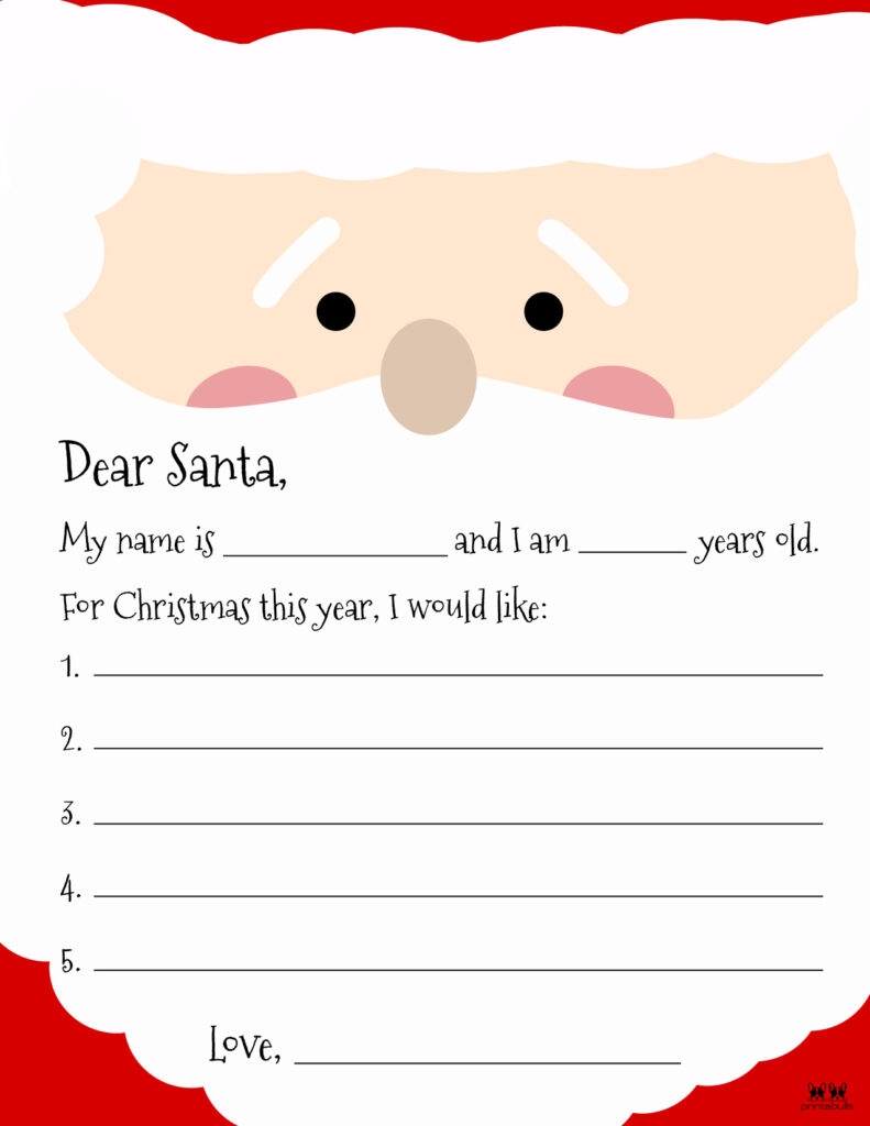 Dear Santa Letter Printables FREE Printabulls