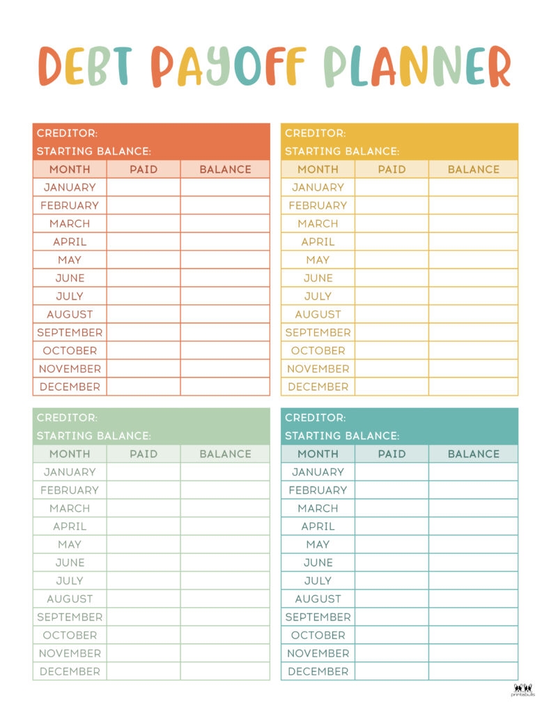 Free Printable Debt Payoff Planner