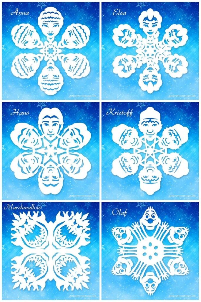 DIY Free 7 Frozen Snowflakes Templates From Anthony Herrera Designs These Are PDF Downloads The F Frozen Snowflake Snowflake Template Paper Snowflake Designs