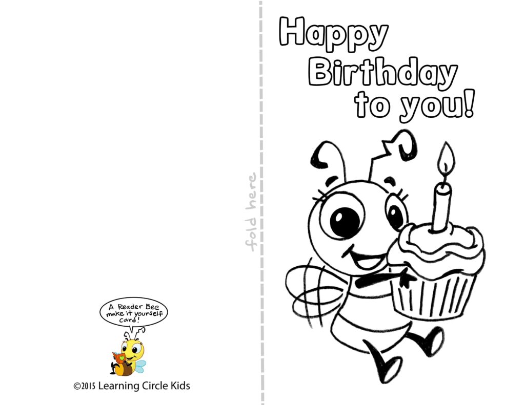 DIY Free Printable Birthday Card For Kids To Decorate And Write Their Own Coloring Birthday Cards Free Printable Birthday Cards Happy Birthday Cards Printable