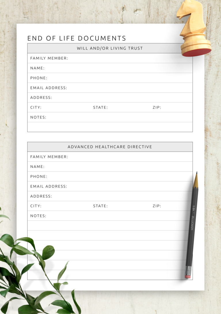 Free Printable End of life Planner Fillable Form 2023