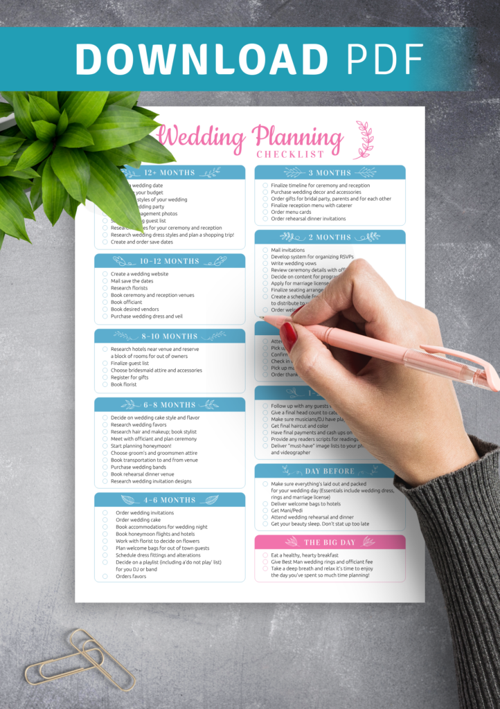 Printable Wedding Planner Pdf