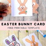 Easter Bunny Card With Free Printable Easter Card Template