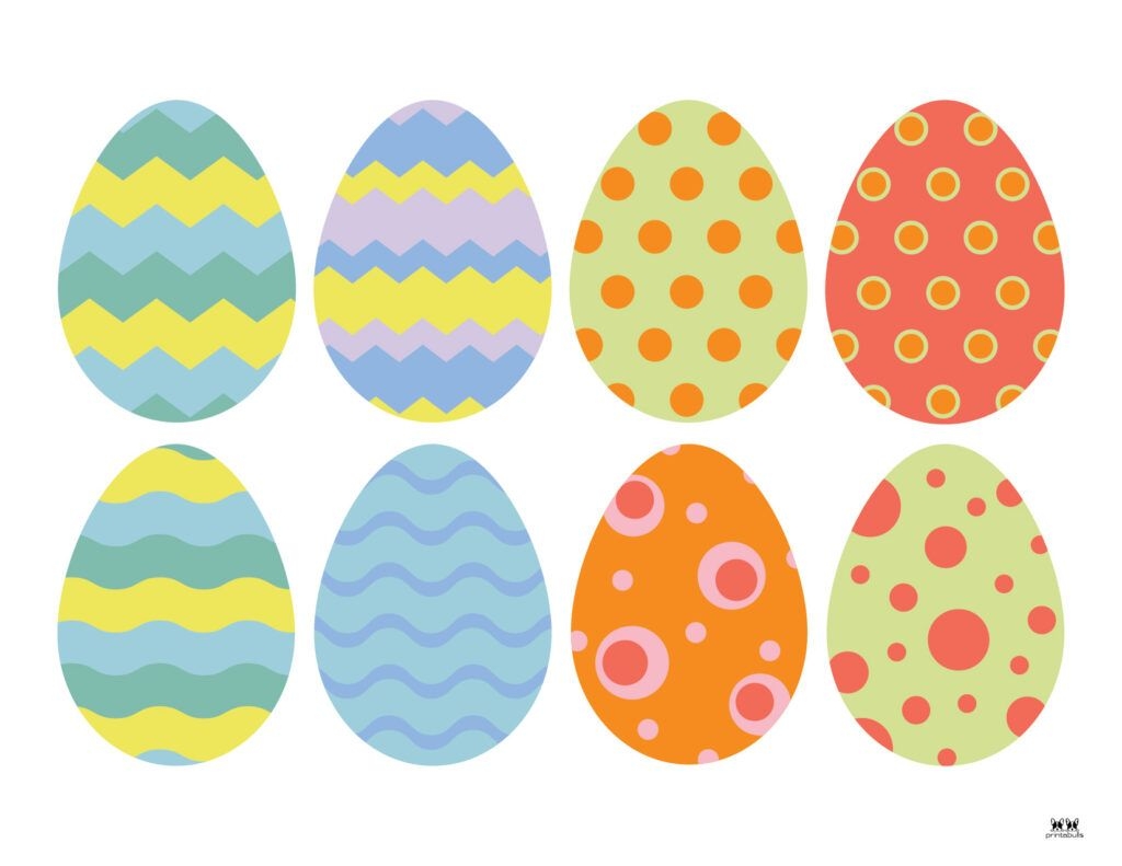 Colored Template Printable Easter Eggs