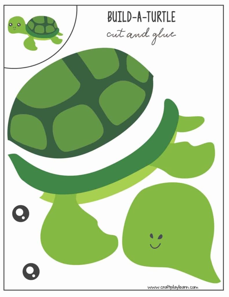 Easy Turtle Paper Craft For Kids Craft Play Learn