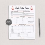 Editable Cake Order Form Template Bakery Order Form Receipt Etsy de