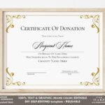 Editable Certificate Of Donation Template Printable Charity Etsy de