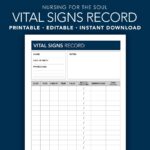 Editable Vital Signs Form Vital Signs Vital Signs For Etsy de