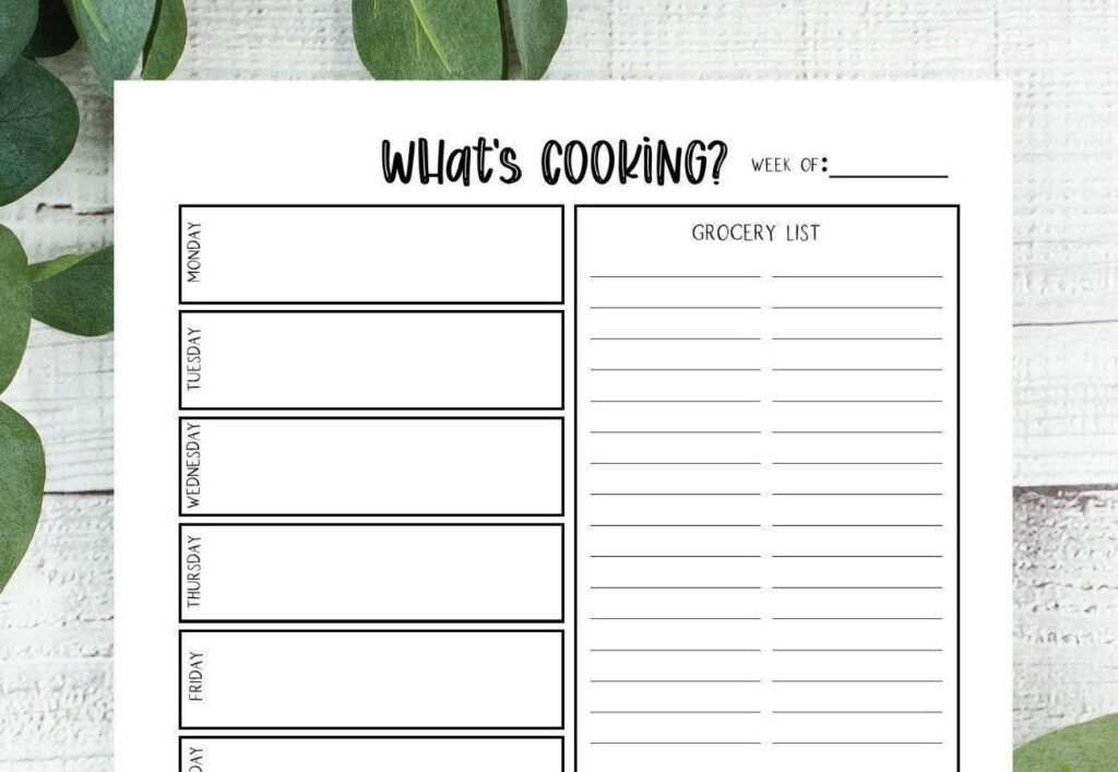 Free Printable Weekly Meal Planner Template With Grocery List