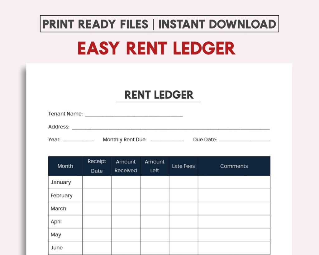 Einfaches Einseitiges Ledger Template PDF Etsy de