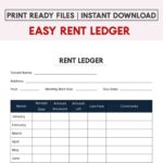 Einfaches Einseitiges Ledger Template PDF Etsy de