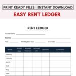 Einfaches Einseitiges Ledger Template PDF Etsy de