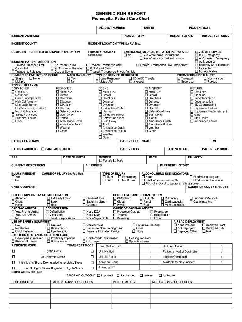 Ems Patient Care Report Form Fill Out Sign Online DocHub