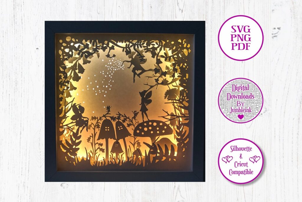 Fairy Garden 3D Paper Cut Template Light Box