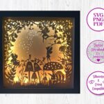 Fairy Garden 3D Paper Cut Template Light Box