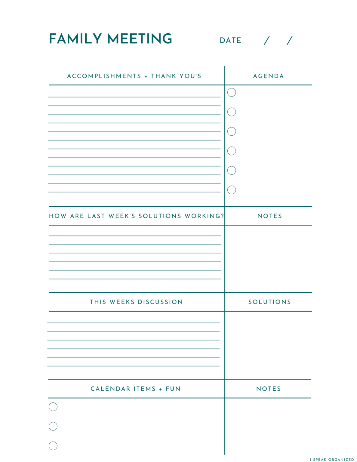 Family Meeting Printable Family Meeting Family Therapy Activities Family Meeting Printable Family Meeting Family Therapy Activities