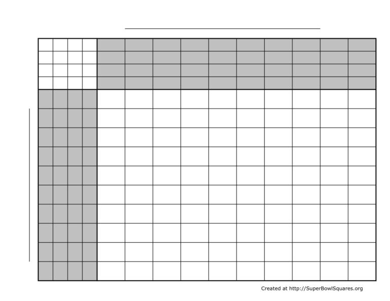 Printable Football Squares Template Fillable Form 2023