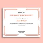 Free Blank Certificate Of Authenticity Template Word Apple Pages Template