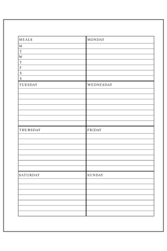 Happy Planner Dashboard Layout Printable