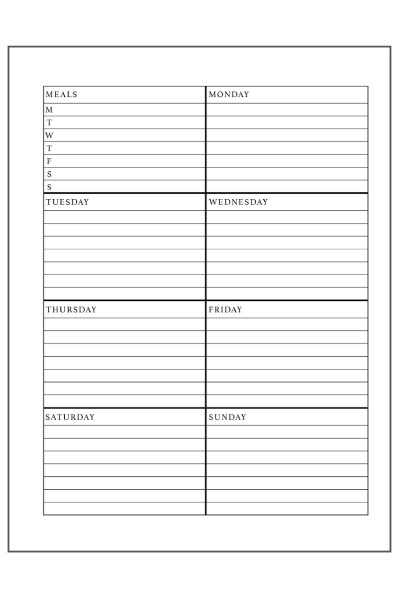 Free Dashboard Layout Planner Printables Free Weekly Planner Pages