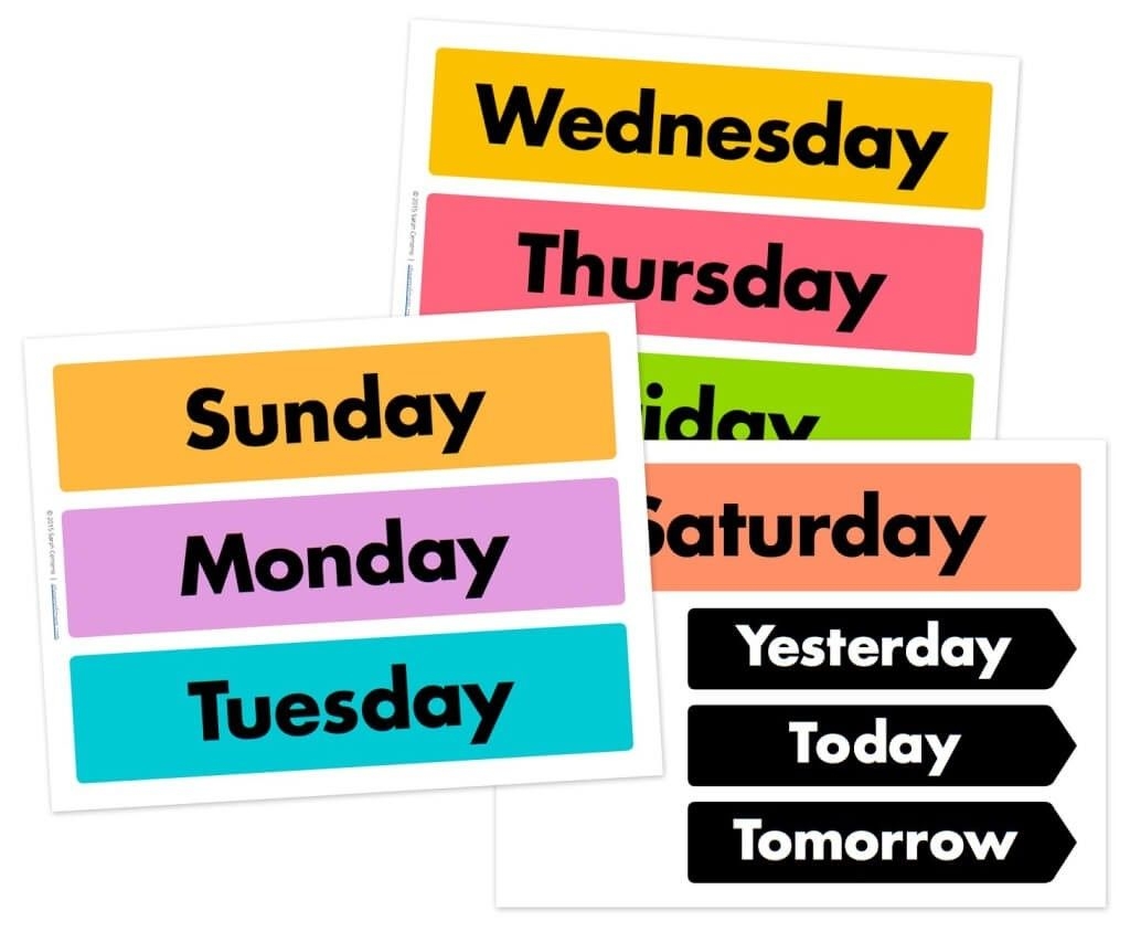 FREE Days Of The Week And Weather Wheel Printables Preschool Calendar Free Days Of The Week Printables Free Printables