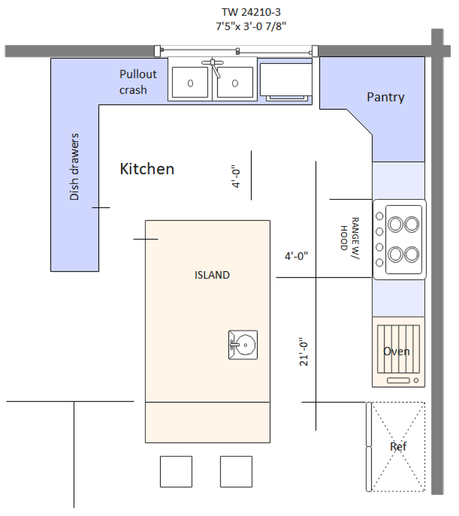 Free Editable Kitchen Floor Plan Examples Templates EdrawMax