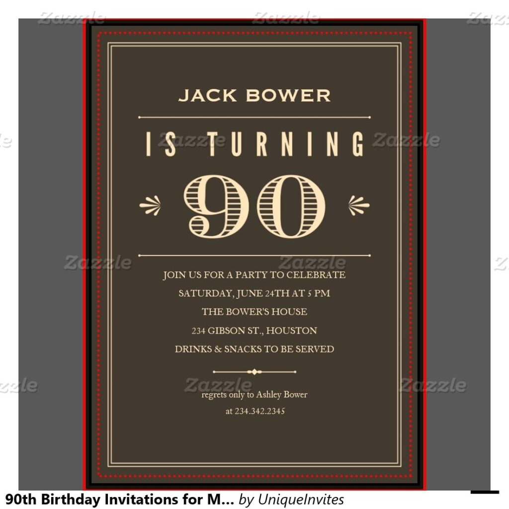 Free FREE Template Free Printable 90th Birthday Invitations 90th Birthday Invitations Birthday Invitations Free Birthday Invitation Templates