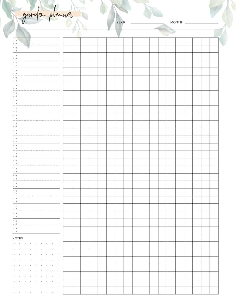 Free Printable Garden Journal Template