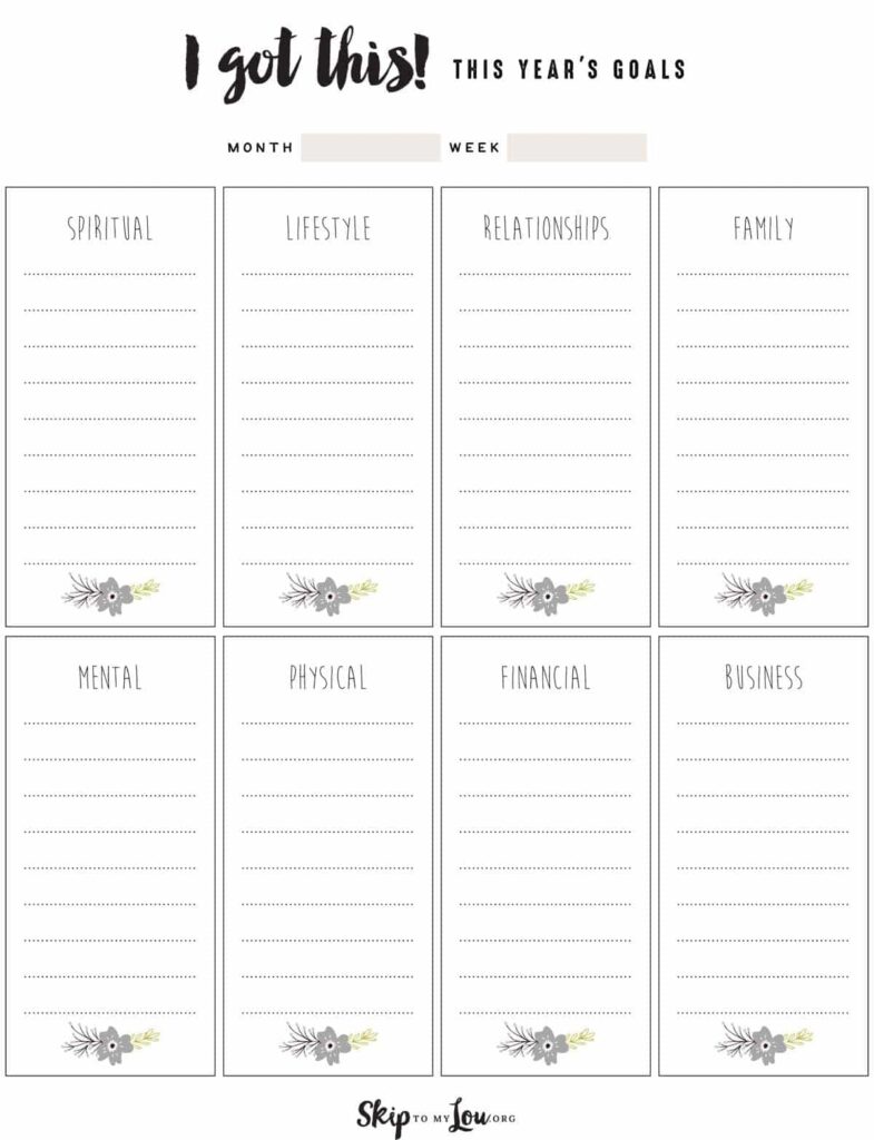 Free Goal Planner Printables