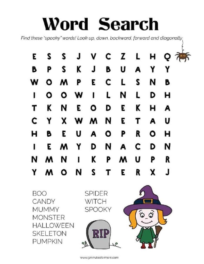 Free Halloween Printables For Kids 5 Minutes For Mom