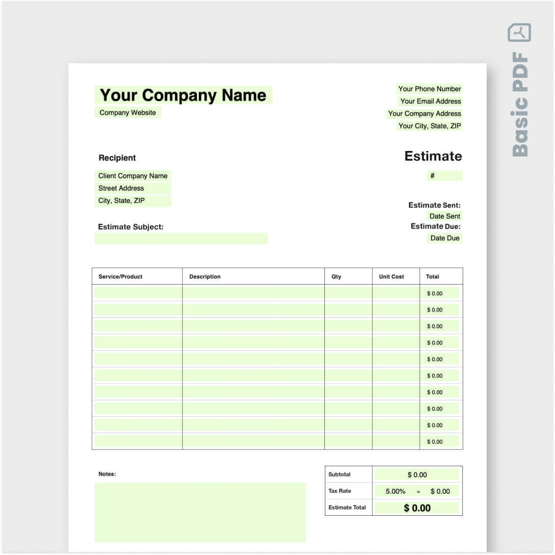 Printable Landscape Estimate Template Fillable Form 2025 Printable Landscape Estimate Template Fillable Form 2025