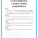 Free Lawn Service And Landscaping Contract