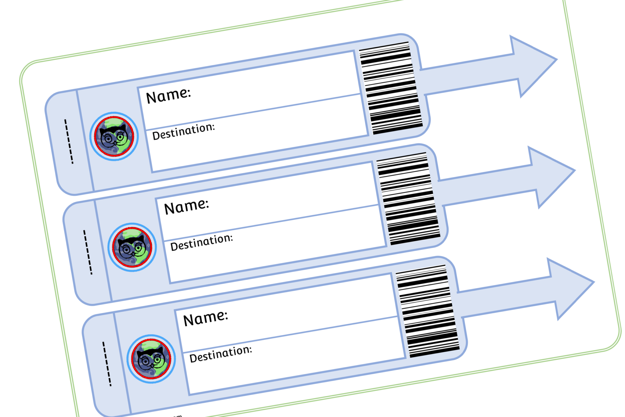 Printable Downloadable Luggage Tag Template - Fillable Form 2025
