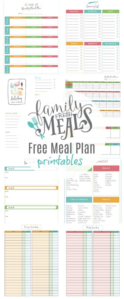 Free Printable Meal Plan