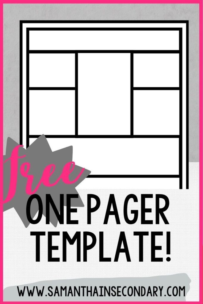 FREE One Pager Template One pager Secondary Ela Homeschool High School