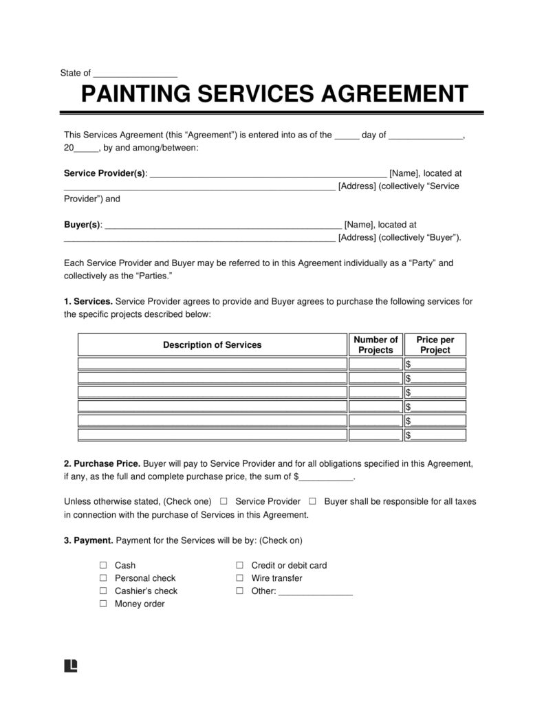 Free Painting Contract Template PDF Word Legal Templates